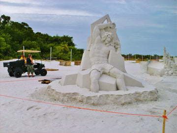 A master sand sculpture on Siesta Beach