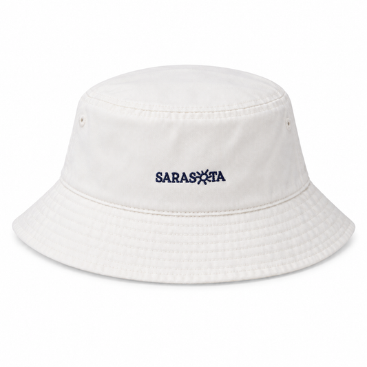 Sarasota Kids Bucket Hat in White