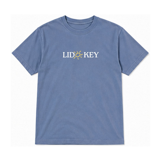 Sarasota Style Lido Key Classic Short Sleeve Tee in Washed Denim - Sarasota Florida | Sarasota Store