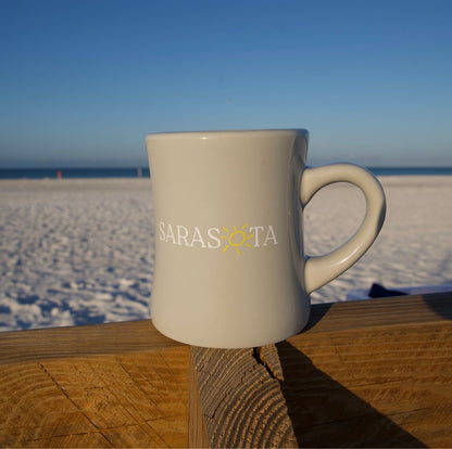 Sarasota Coffee Mug with sun logo