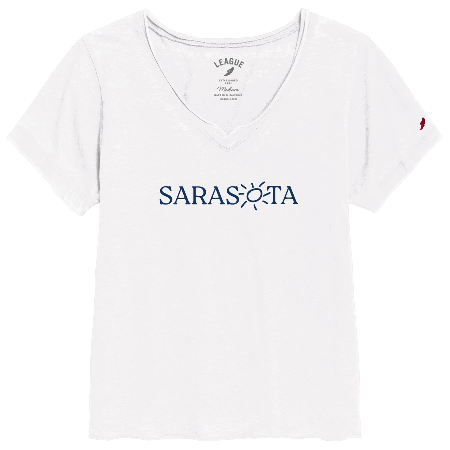 Sarasota Ladies Burnout Vneck White