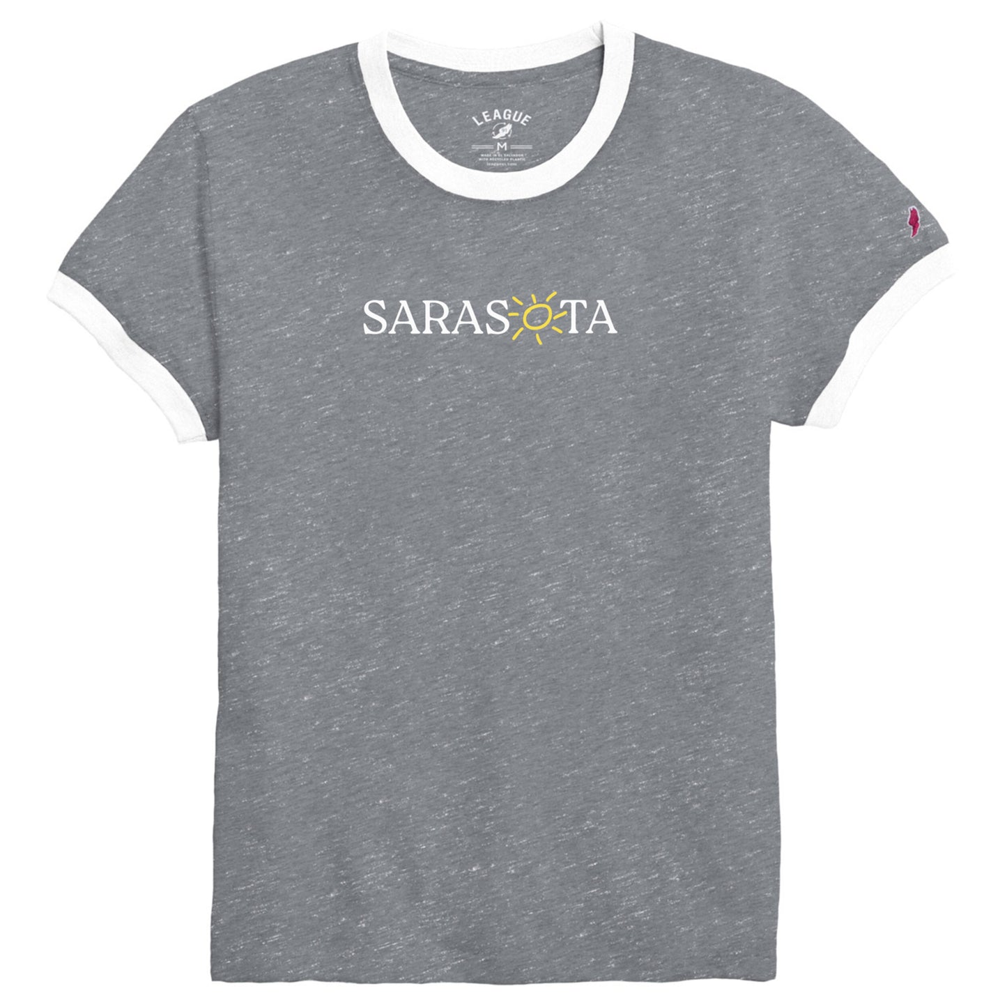 Sarasota Ladies Ringer Tee White Gray