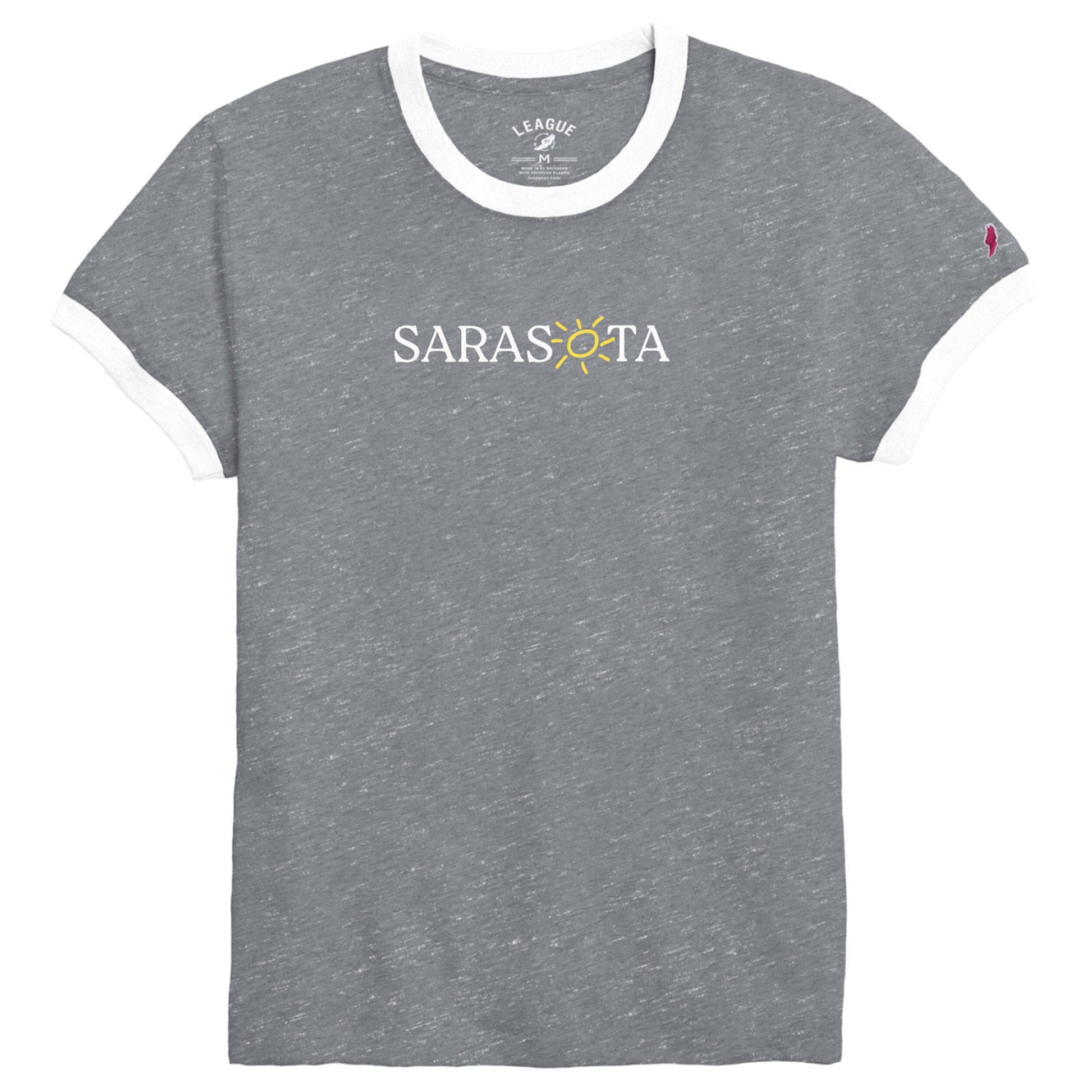 Sarasota Ladies Ringer Tee White Gray