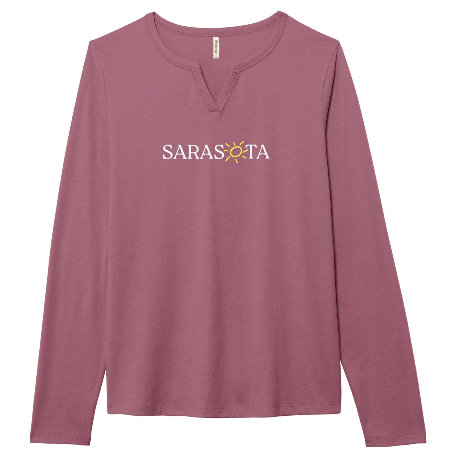Sarasota Ouray Long Sleeve Notch Tee Pink
