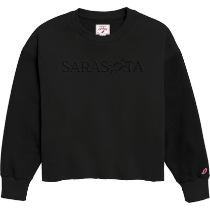 Sarasota Reverse Fleece Midi Crew Black