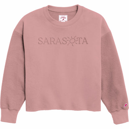 Sarasota Reverse Fleece Midi Crew Pink