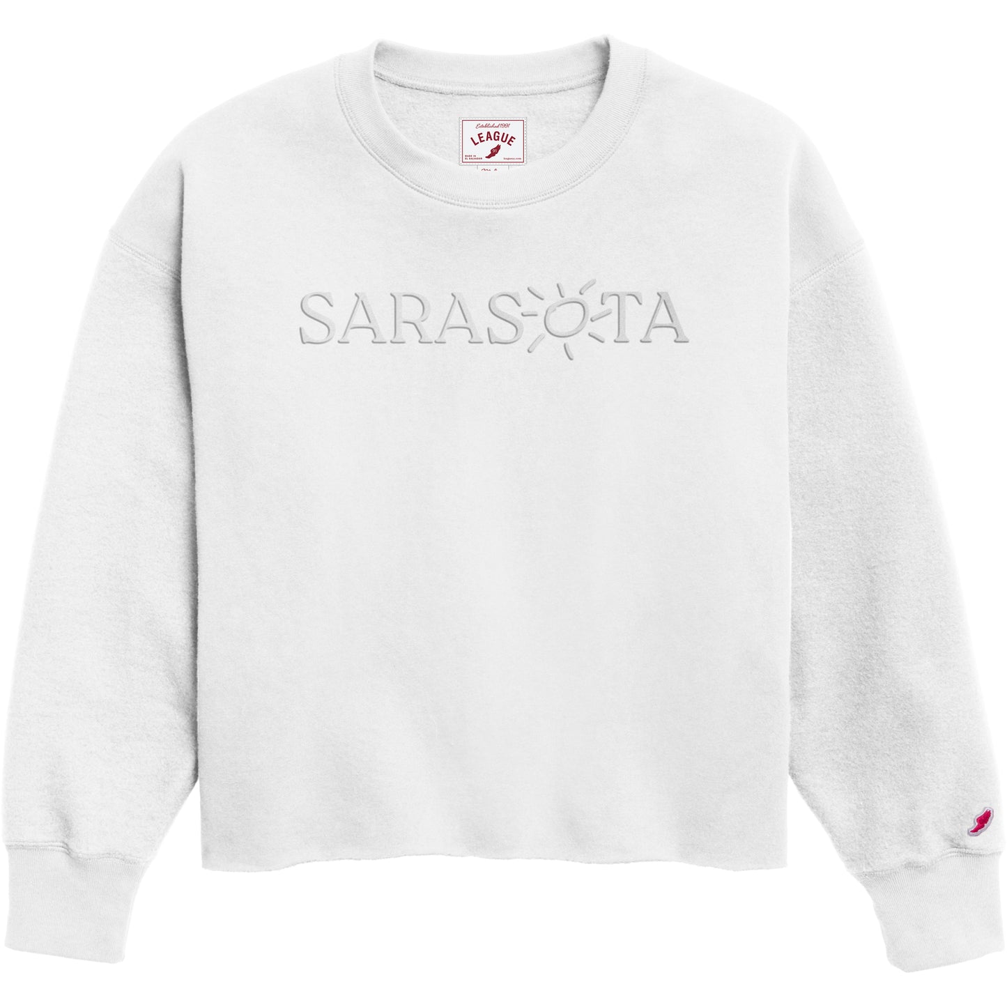 Sarasota Reverse Fleece Midi Crew White