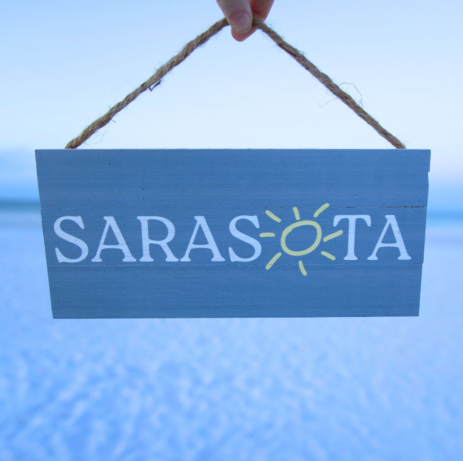 Sarasota hanging sign wood