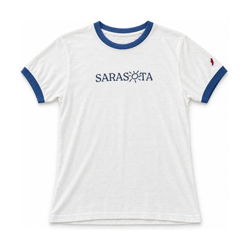 Sarasota Ladies Ringer Tee — P blue