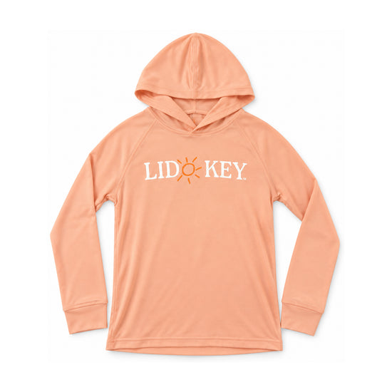 Lido Key Kids Hooded Sunshirt — Peach