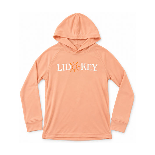 Lido Key Kids Hooded Sunshirt — Peach