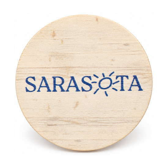 Sarasota Wood Magnet — Round Logo