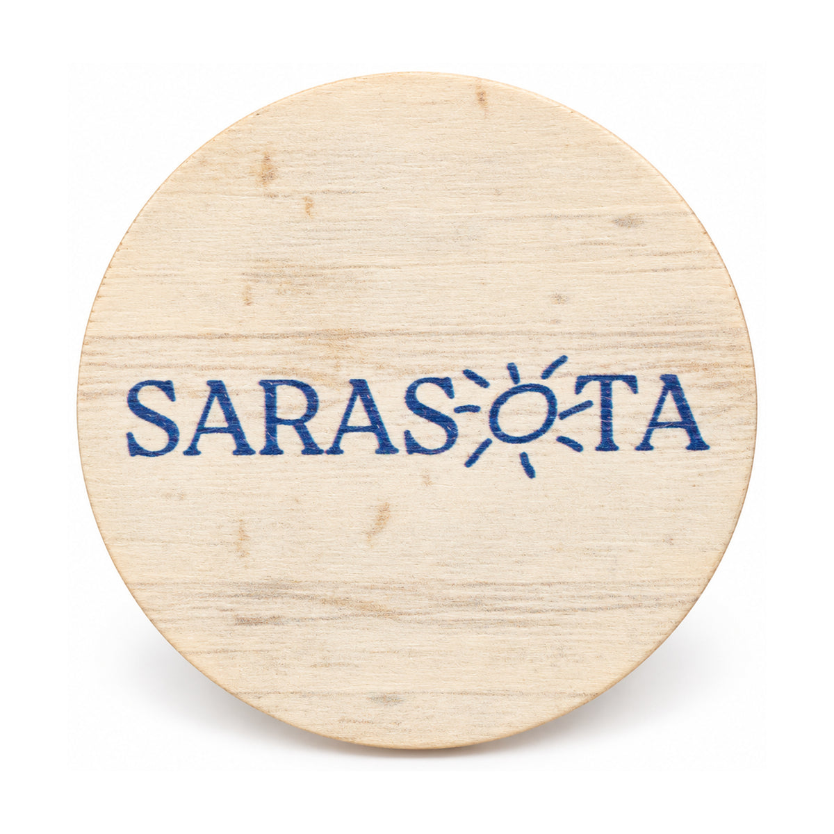 Sarasota Wood Magnet — Round Logo