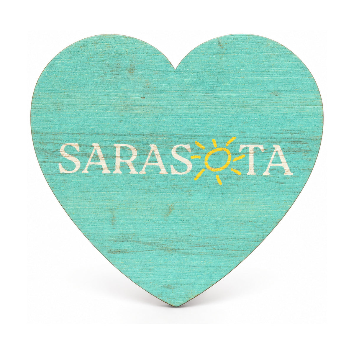 Sarasota Wood Magnet — Heart Logo