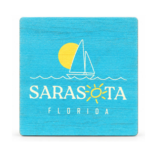 Sarasota Wood Magnet — SQ WD S on S
