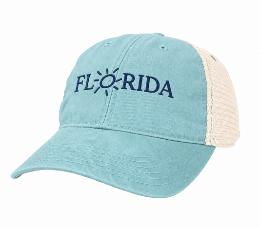 Florida Trucker Hat in Seafoam