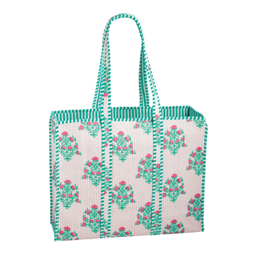 Flower Block Print Tote