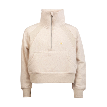 Lido Key Dawn toddler quarter-zip fleece in natural with LIDO KEY embroidery