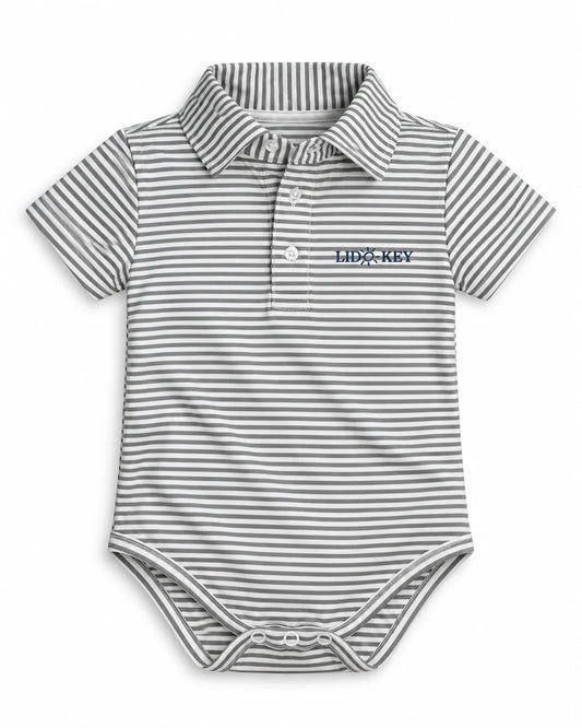 Lido Key Onesie Polo Carson in Charcoal