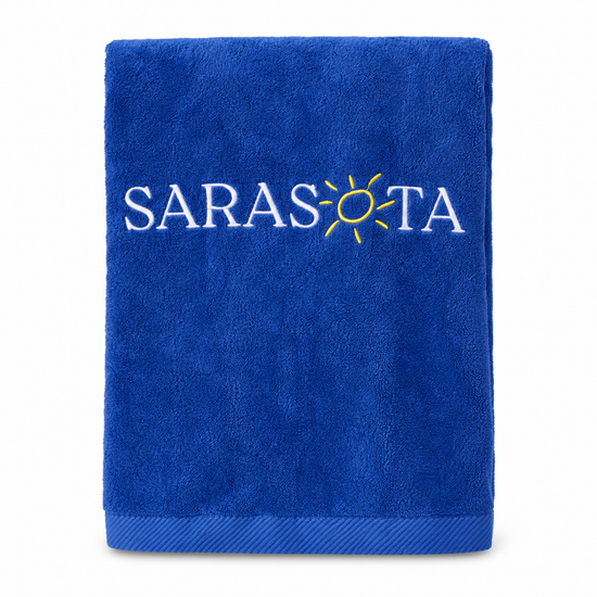 Sarasota Beach Towel — Caribe Blue