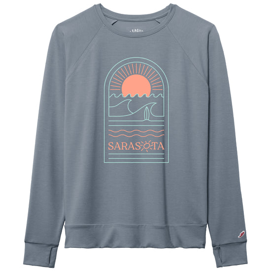 Sarasota Style All Day Boxy Long Sleeve T-Shirt in Blue - Sarasota Florida | Sarasota Store