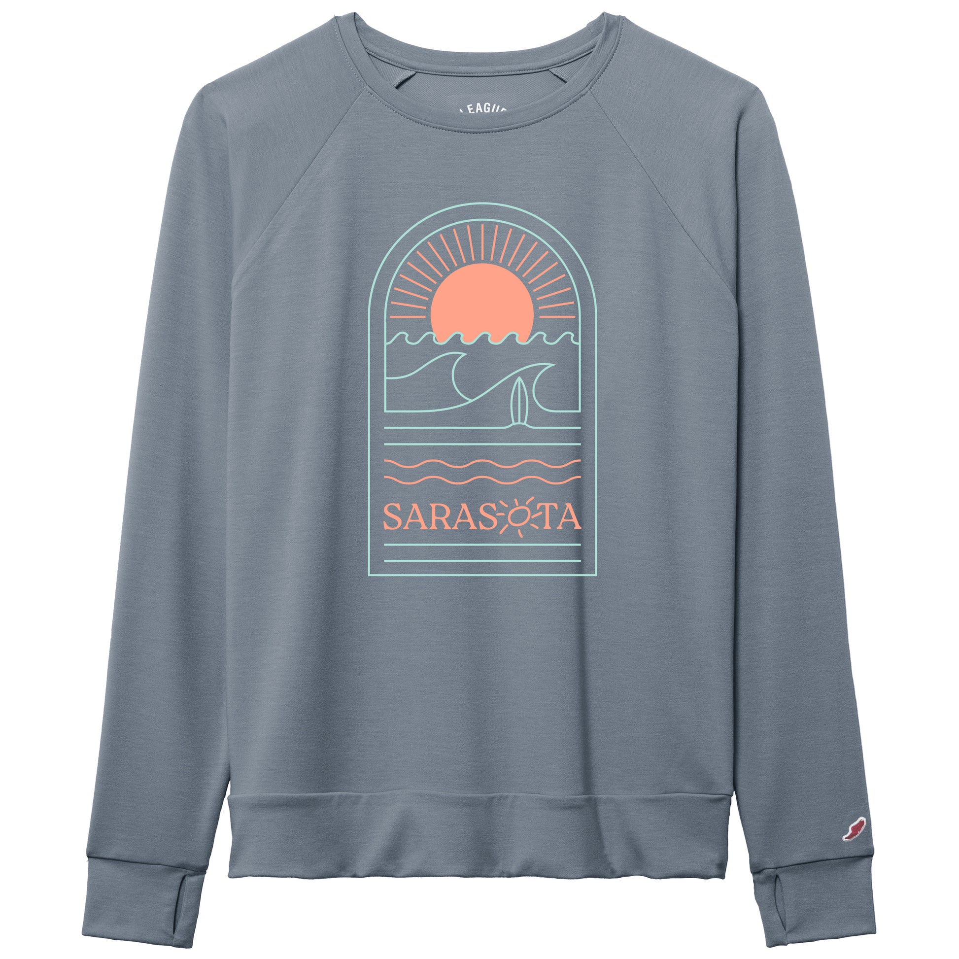 Sarasota Style All Day Boxy Long Sleeve T-Shirt in Blue - Sarasota Florida | Sarasota Store
