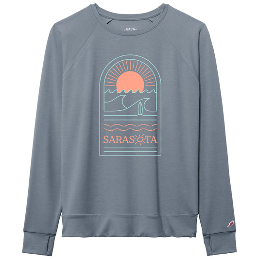 Sarasota Style All Day Boxy Long Sleeve T-Shirt in Blue - Sarasota Florida | Sarasota Store