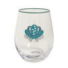 Sarasota Style Beaded Shell Wine Glass in Blue - Sarasota Florida | Sarasota Store