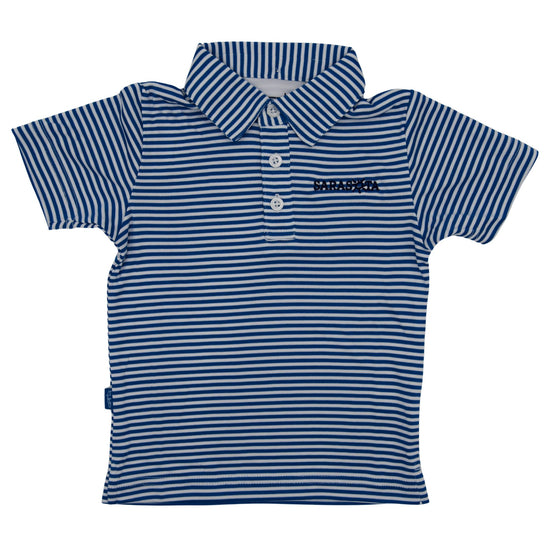 Sarasota Style Carson Stripe Blue Polo Shirt in White - Sarasota Florida | Sarasota Store