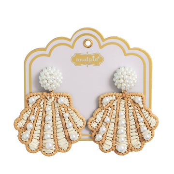 Sarasota Style Coastal Beaded Earrings in Natural - Sarasota Florida | Sarasota Store