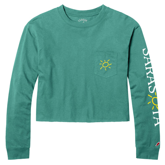 Sarasota Style Crop Long Sleeve T-Shirt in Green - Sarasota Florida | Sarasota Store