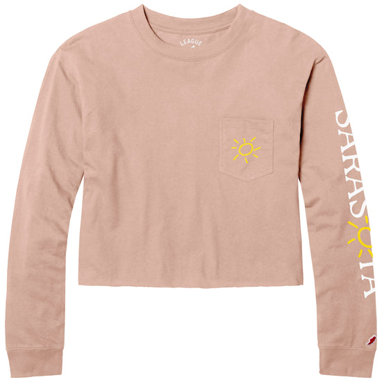 Sarasota Style Crop Long Sleeve T-Shirt in Pink - Sarasota Florida | Sarasota Store