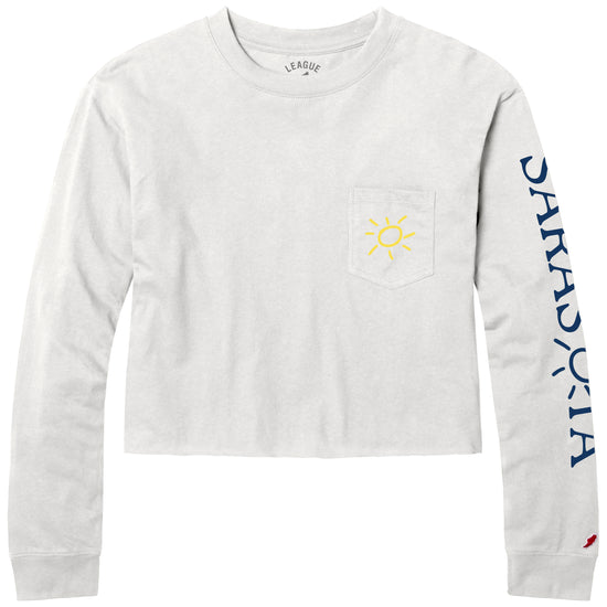 Sarasota Style Crop Long Sleeve T-Shirt in White - Sarasota Florida | Sarasota Store