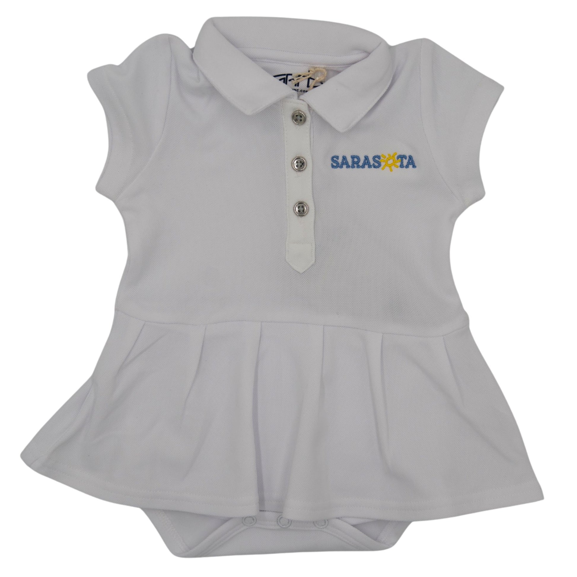 polo infant dress Colored Organics - Meri Pique Bodysuit tumble dry low Girls Infant Garb White North