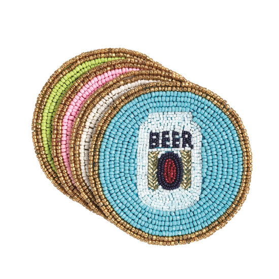Sarasota Style Drinks Beaded Beer Coaster Set - Sarasota Florida | Sarasota Store