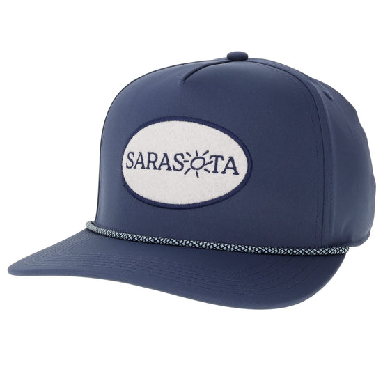 Sarasota Style Felt Snapback Cap in Navy - Sarasota Florida | Sarasota Store