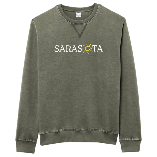 Sarasota Style Fleece Crewneck Sweatshirt in Green - Sarasota Florida | Sarasota Store
