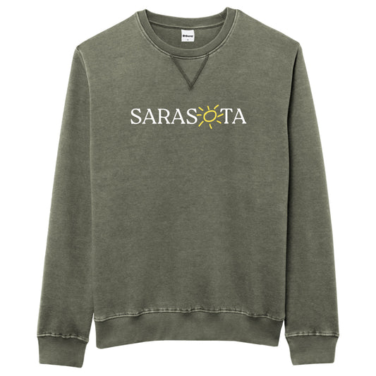 Sarasota Style Fleece Crewneck Sweatshirt in Green - Sarasota Florida | Sarasota Store