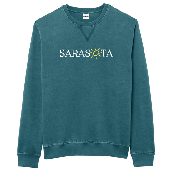 Sarasota Style Fleece Crewneck Sweatshirt in Teal - Sarasota Florida | Sarasota Store