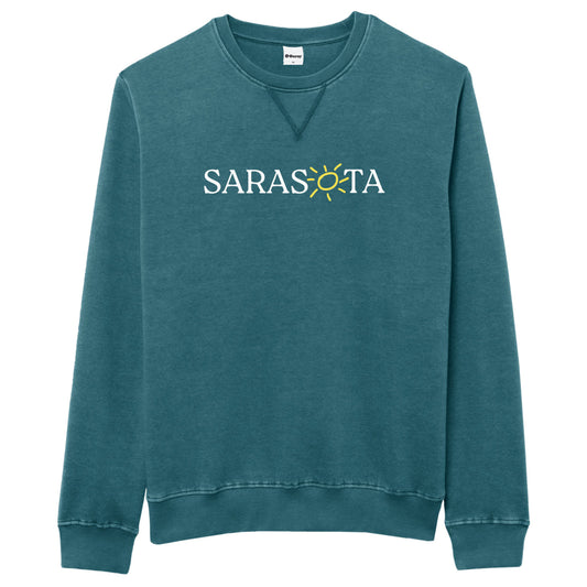 Sarasota Style Fleece Crewneck Sweatshirt in Teal - Sarasota Florida | Sarasota Store
