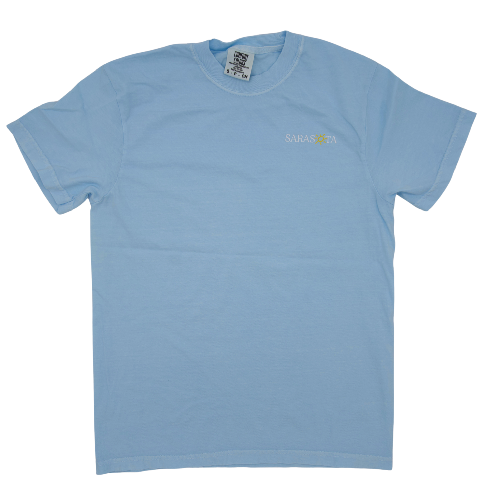 Sarasota Style Longboat Keys Short Sleeve T-Shirt in Chambray - Lido Key | Sarasota Store