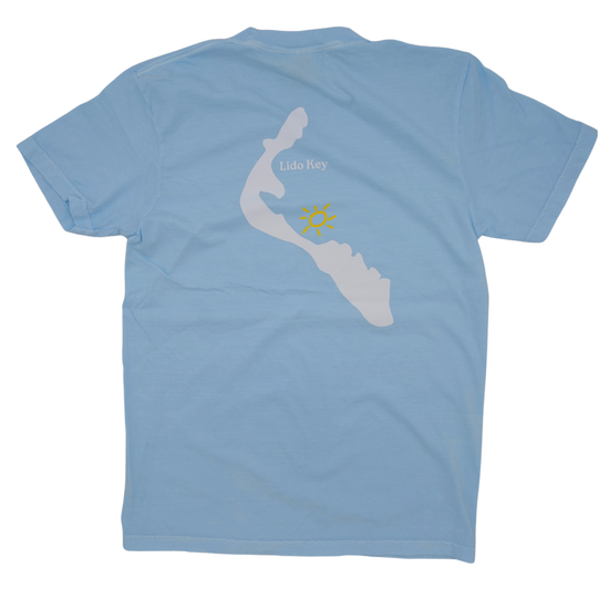 Sarasota Style Short Sleeve T-Shirt in Chambray - Lido Key | Sarasota Store