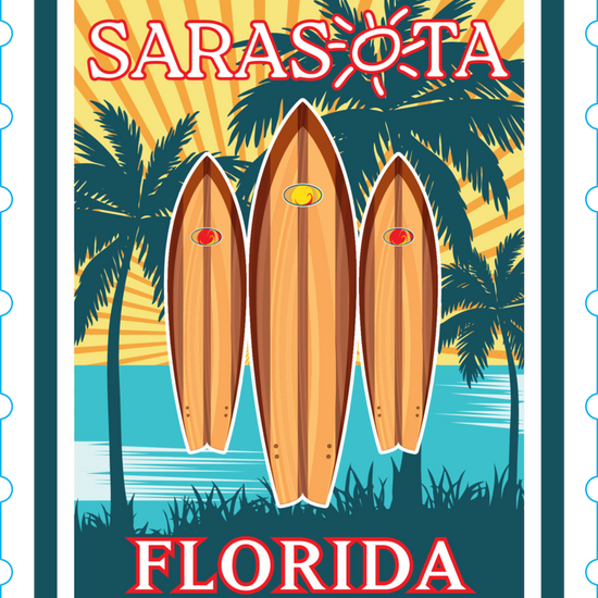 Sarasota Style Longboard Stamp - Sarasota Florida | Sarasota Store