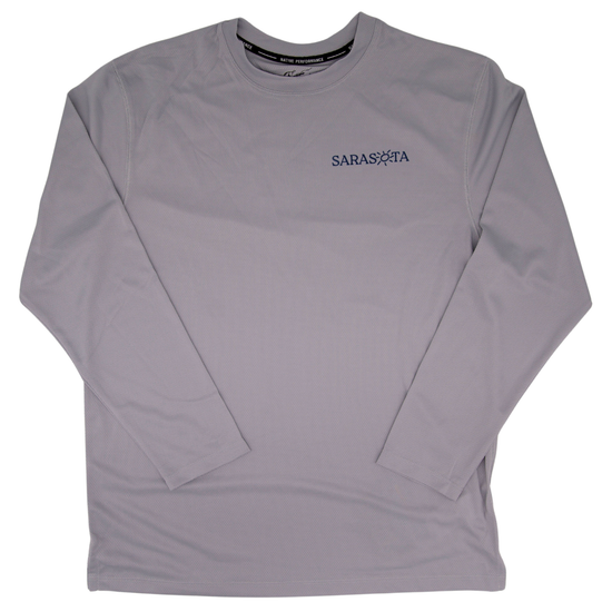 Sarasota Style Men'S Perf Keys Long Sleeve T-Shirt in Gray - Sarasota Florida | Sarasota Store