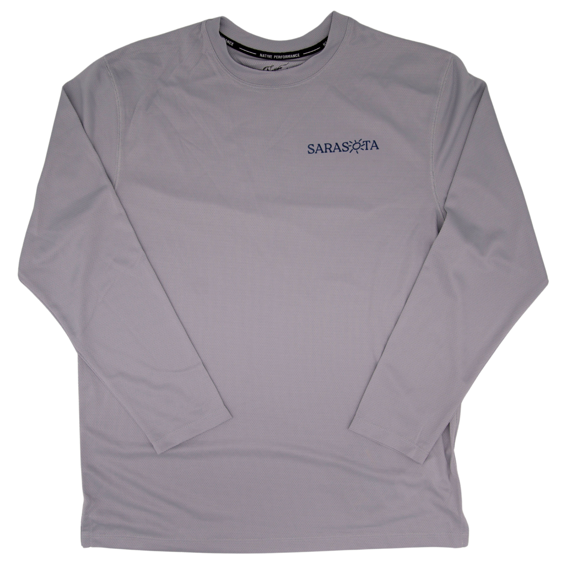 Sarasota Style Men'S Perf Keys Long Sleeve T-Shirt in Gray - Sarasota Florida | Sarasota Store