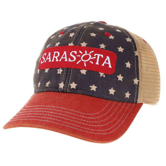 Sarasota Style Merica Trucker Hat in Navy - Sarasota Florida | Sarasota Store