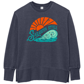 Sarasota Style x Ouray Crewneck Sweatshirt in Navy - Sarasota Florida | Sarasota Store