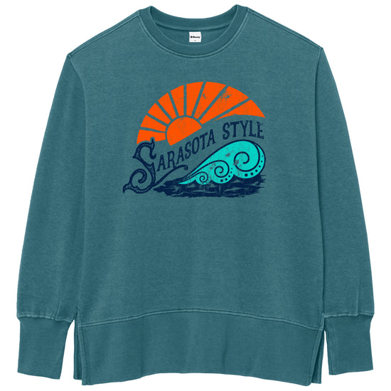Sarasota Style x Ouray Crewneck Sweatshirt in Teal - Sarasota Florida | Sarasota Store