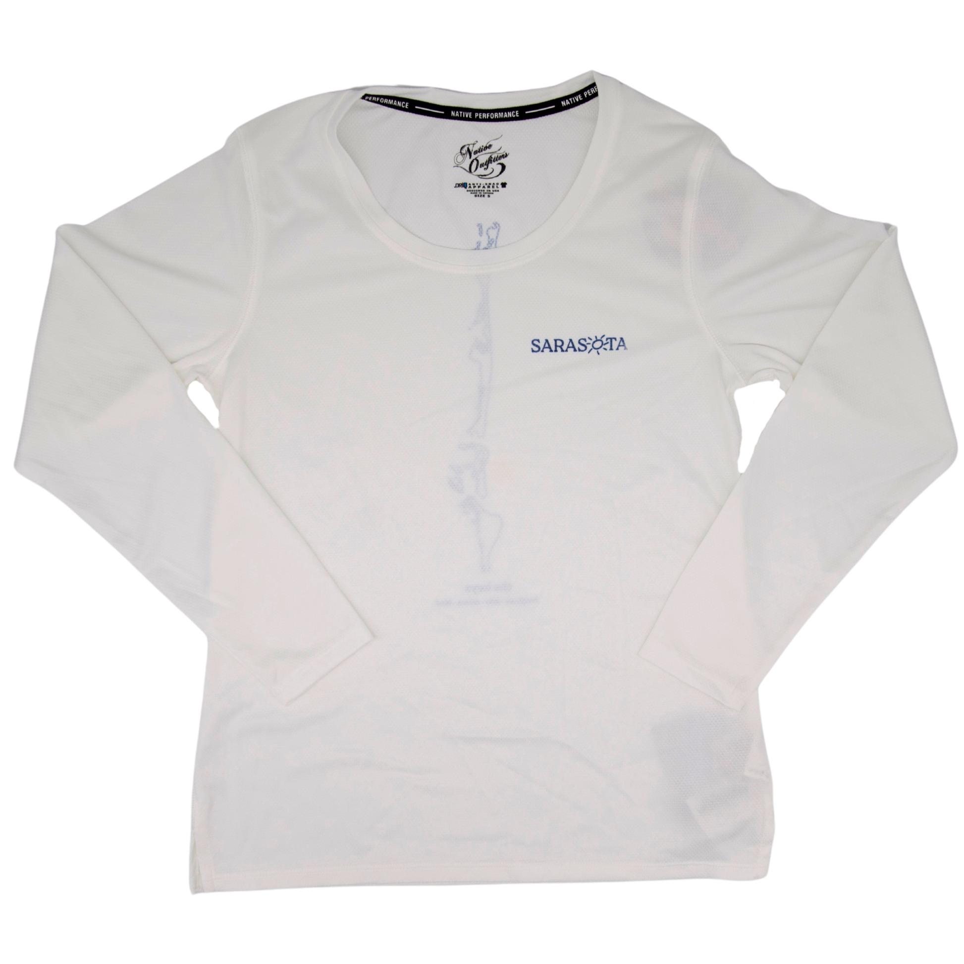 Sarasota Style Perf Keys Front Long Sleeve T-Shirt in White - Sarasota Florida | Sarasota Store
