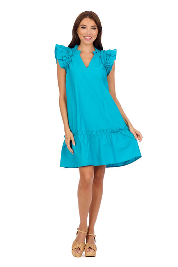 Sarasota Style Ruffle Dress in Blue - Sarasota Florida | Sarasota Store